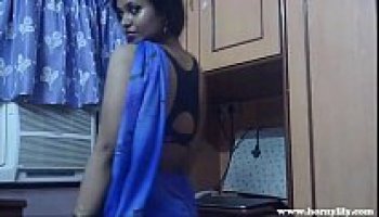 horny lily in blue sari indian babe sex video p com